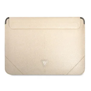 Guess Saffiano Triangle Logo Laptop Sleeve 16" Beige