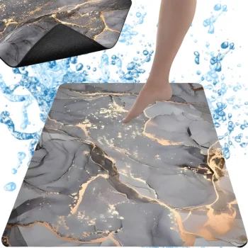 Non-Slip Bath Mat 60x40 cm, Quick Dry and Absorbent Bathroom Rug