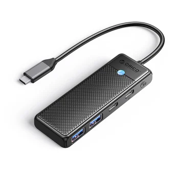 Orico PAPW2AC-C3 USB-C Hub / Docking Station, 2x USB-A 3.0, 2x USB-C, Black