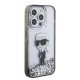 Karl Lagerfeld iPhone 15 Pro Case Liquid Glitter Ikonik, Transparent