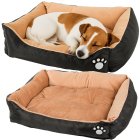 Soft Plush Dog Bed for Cats with Cushion, Sofa Lounger, 50x40 cm, Black