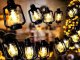 Solar LED Garden String Lights with Lanterns Balcony Decor, Black