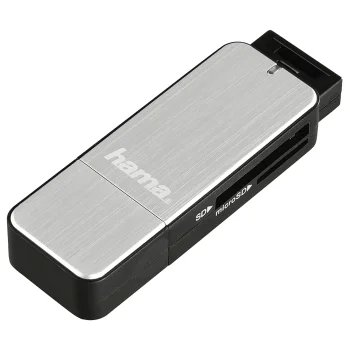 Hama 123900 USB 3.0 Multi Card Reader SD/microSD, Black/Silver