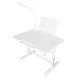 Adjustable Kids Desk and Chair Set with USB LED Lamp, White
