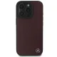 Mercedes iPhone 16 Pro Case Wood Imitation Leather MagSafe, Red