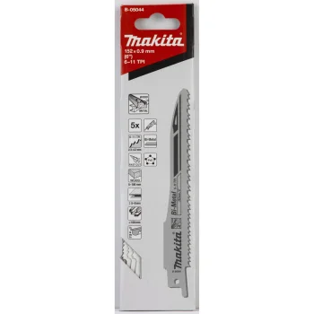 Makita B-05044 Reciprocating Saw Blades BiM 152mm, 6-11 TPI, 5 pcs