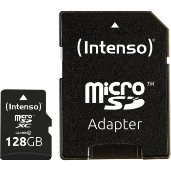 Intenso 128 GB Class 10 microSDXC atminties kortelė su adapteriu