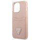 Apple iPhone 13 Pro 6.1\" Guess Saffiano Triangle Logo Cardslot Case Cover, Pink