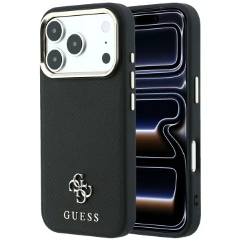 Guess Saffiano Small 4G MagSafe Case for iPhone 17 Pro Max / 18 Pro Max, Black