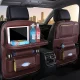 Black Eco-Leather Car Seat Organizer with Folding Table