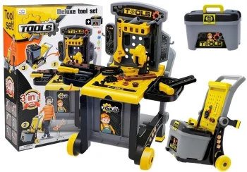 Kids Workshop with Suitcase Workbench Deluxe Tool Set 3in1 Toy Chef