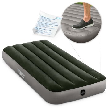 Intex 64760 Single Air Mattress with Built-in Foot Pump, 191x79x25 cm