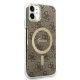 Apple iPhone 11 6.1\'\' Guess 4G Print MagSafe Case Cover (GUBPN61H4EACSW) + Charger, Brown