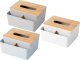 Tissue Box with Organizer and Bamboo Lid