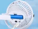 Desk Fan with Clip and LED Light, 3 Modes, Rechargeable, White/Black