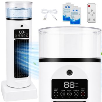 Portable Air Cooler and Fan with Humidifier, White