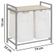 Massido Dual Compartment Laundry Basket with Shelf, 80 L