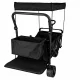 LUARO Folding Transport Wagon Cart with Canopy and Net, 120L, Black