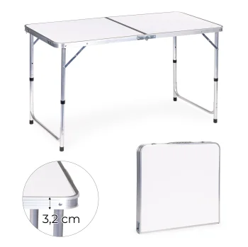 MultiGarden GMFC-FY12060 Folding Camping Table 120x60 cm, White
