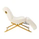 Sillon Umbra Eyelash Treatment Chair White Velour with Gold Base