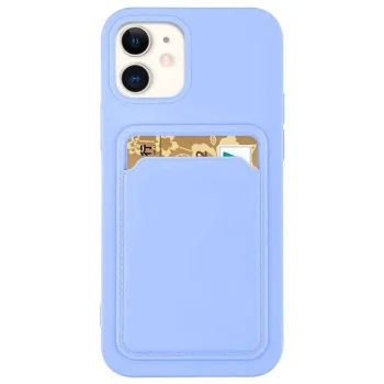 Silicone Case with Card Slot for Samsung Galaxy A72 4G, Purple