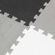 EVA Foam Floor Puzzle Mat Play Pad Carpet - Set of 9 pcs., Grey/Black