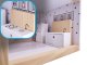 Bērnu spēļu koka leļļu māja ar mēbelēm konstruktors, 80cm | Wooden Play Dollhouse with Furniture