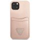 Guess Saffiano Triangle Logo Cardslot Case for iPhone 13 - Pink