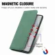 Google Pixel 6a Vintage Leather Skin-Touch Magnetic Case Book Cover, Green