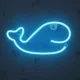Whale LED Neon Sign Forever Light FLNE19, USB and Battery Powered, blue