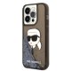 Karl Lagerfeld Glitter Karl\'s Head vāciņš iPhone 14 Pro Max - melns