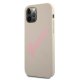 Guess iPhone 12 / 12 Pro Case Silicone Vintage Script, Gray Pink