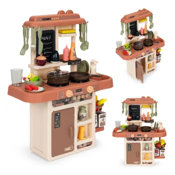 Kids play kitchen with sound, LED, steam generator, 42 accessories