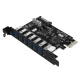 Orico ORICO-PVU3-7U-V1 PCI-E 7x USB 3.0 Expansion Card Black