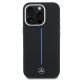 Чехол Mercedes Silicone Blue Stripe MagSafe для iPhone 16 Pro Max - черный