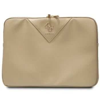 Guess 14" Laptop Sleeve ZIP Leather Triangle, Gold
