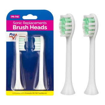 Promedix PR-745W Replacement Toothbrush Heads, 2 pcs, White