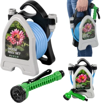 Garden Hose on Reel with Spray Gun 10m
