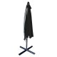 LUARO dārza saulessargs ar sānu balstu, saliekams, 290 cm, melns
