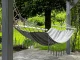 Grey Garden Hammock with Wooden Spreader Bars and Fringes 200 x 100 cm, with Bag
