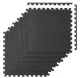 Neo-Sport Puzzle Mat for Yoga Fitness Gym 60x60x1cm, Set of 6 Pcs., Black