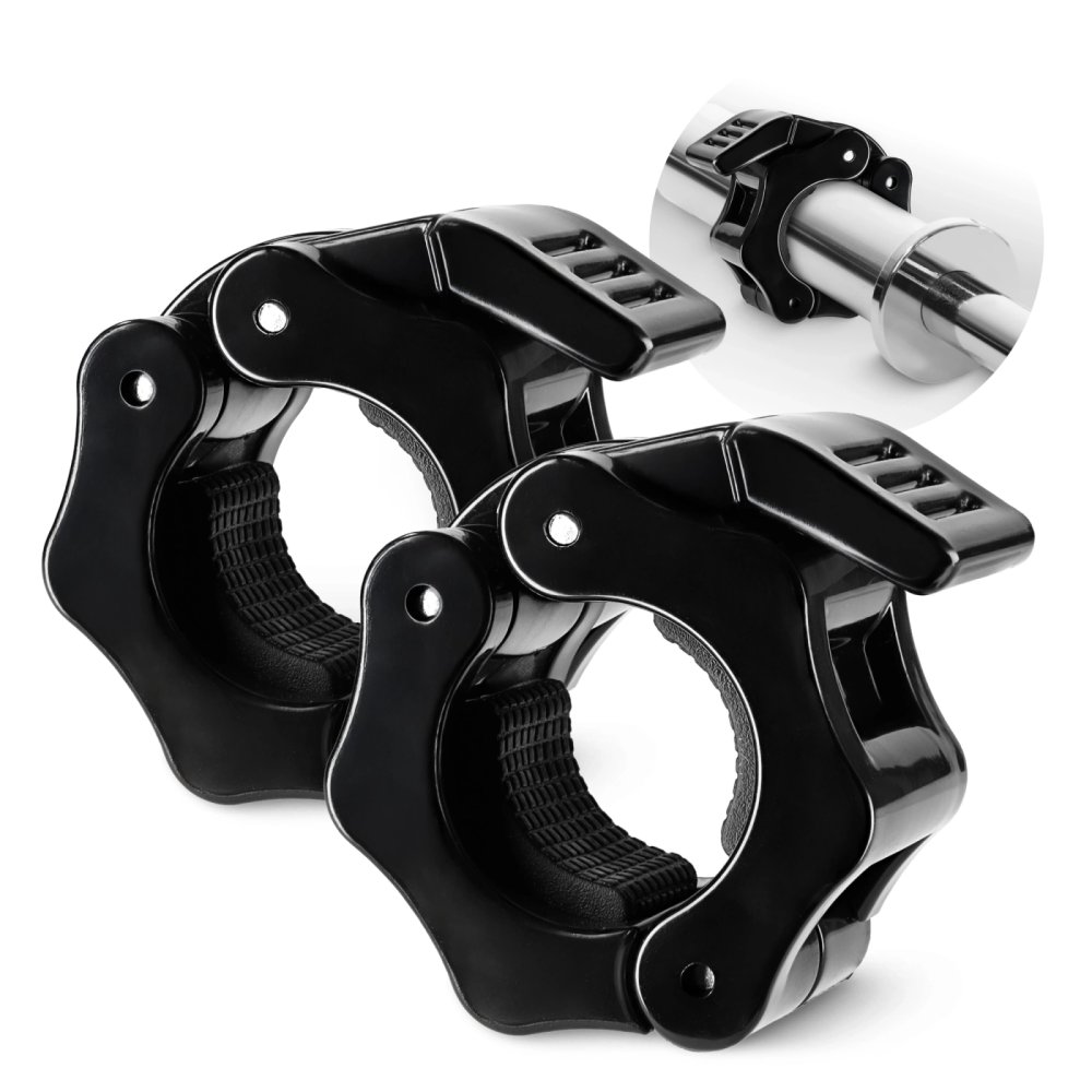 4FIZJO Quick Release Barbell Collars 25mm for Strength Training, Pair, Black (0)