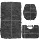 Ruhhy 3-Piece Bathroom Mat Set, Grey
