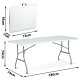 Plonos 180 cm White Folding Garden Table - Portable & Durable Outdoor Furniture