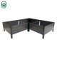 Raised Garden Bed KLASIKA Woodlook L-Shape, 146x146x30 cm, Gray