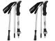 Folding Trekking Poles, Adjustable, Silver