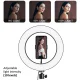 Maclean MCE610 LED Ring Light with Tripod, 10\", 12W, Bluetooth