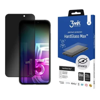 Apple iPhone 15 Pro Max 6.7'' 3MK HardGlass Max Privacy™ Tempered Glass