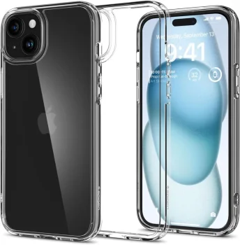 Spigen iPhone 15 Case Ultra Hybrid, Crystal Clear