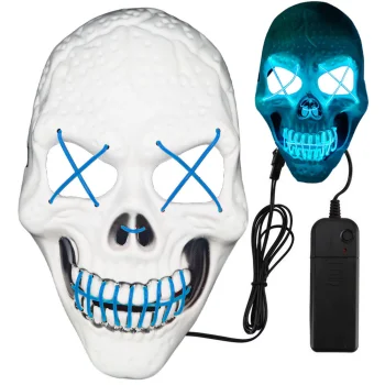 LED Glowing Skull Mask for Halloween and Parties, Universal Size